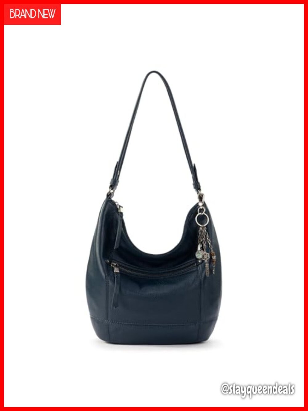 Large Slouchy Hobo Bag, Zip Pocket, Leather Shoulder Purse